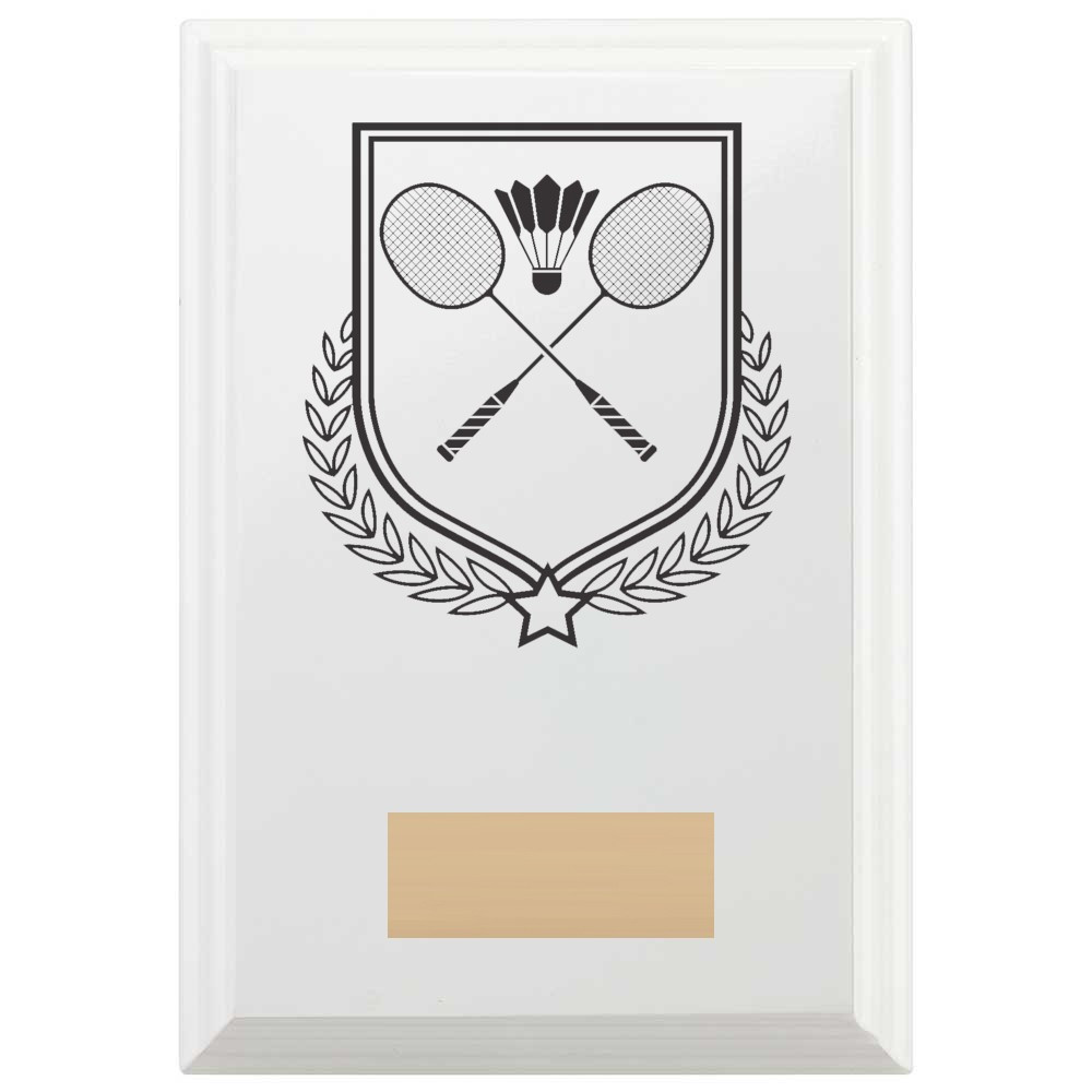 Badminton Reward Plaque In Arctic White