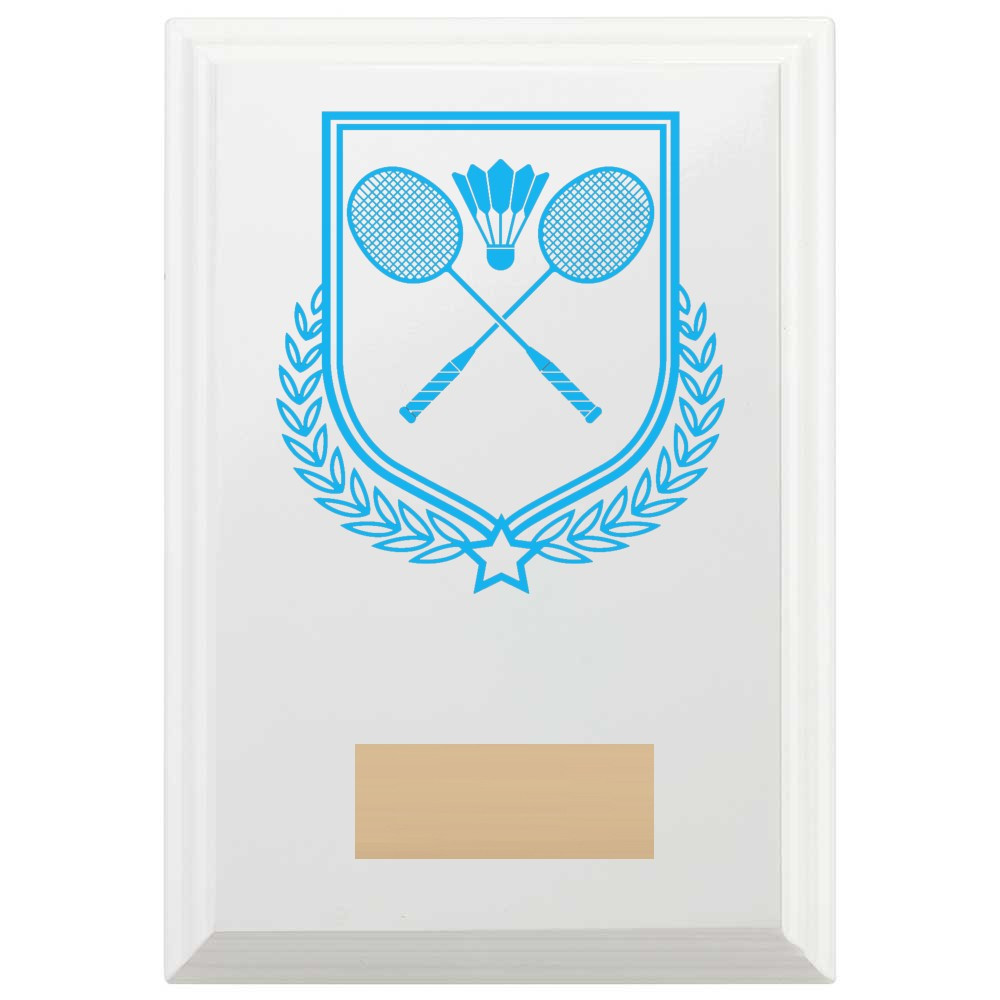 Badminton Reward Plaque In Arctic White