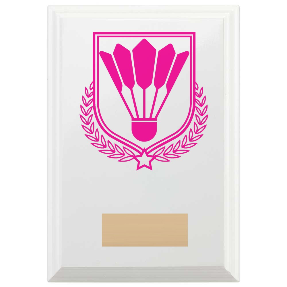 Badminton Reward Plaque In Arctic White