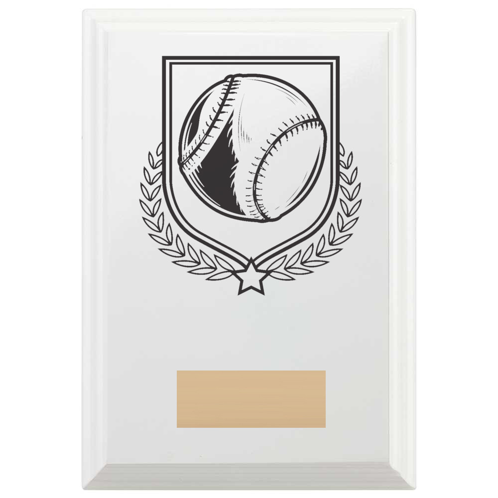 Baseball Reward Plaque In Arctic White