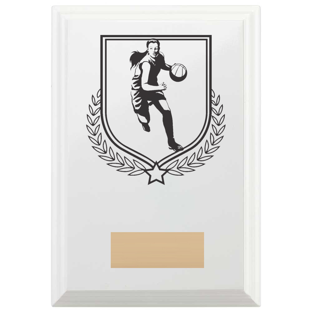 Basketball Reward Plaque In Arctic White