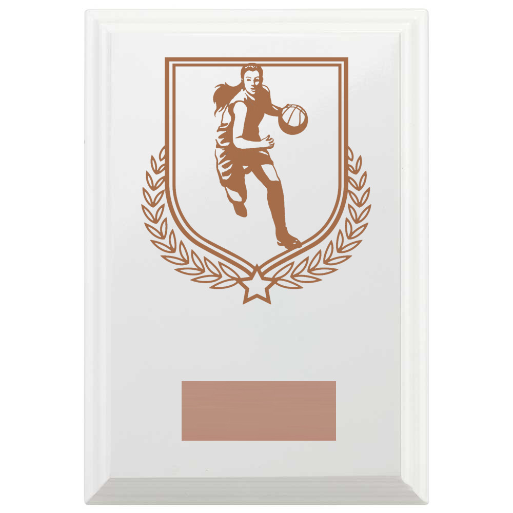 Basketball Reward Plaque In Arctic White