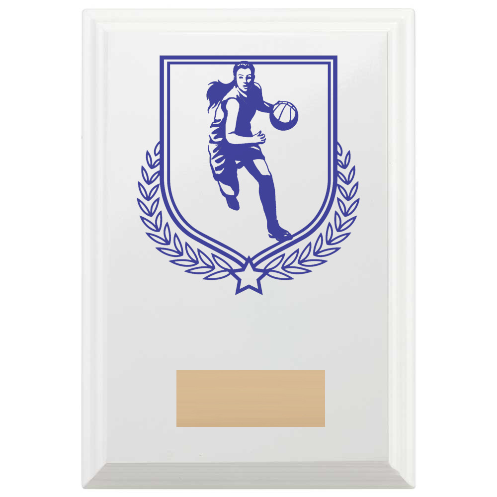 Basketball Reward Plaque In Arctic White