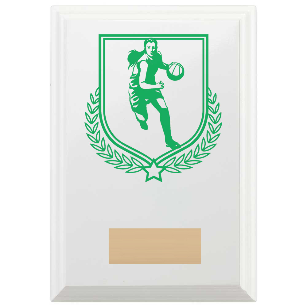 Basketball Reward Plaque In Arctic White