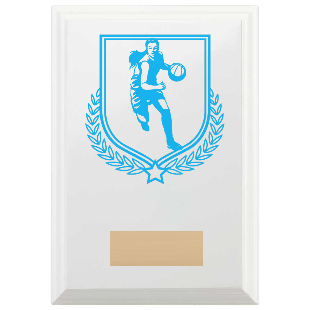 Basketball Reward Plaque In Arctic White