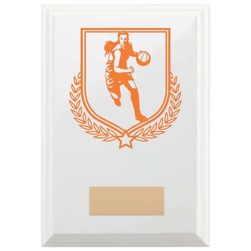 Basketball Reward Plaque In Arctic White