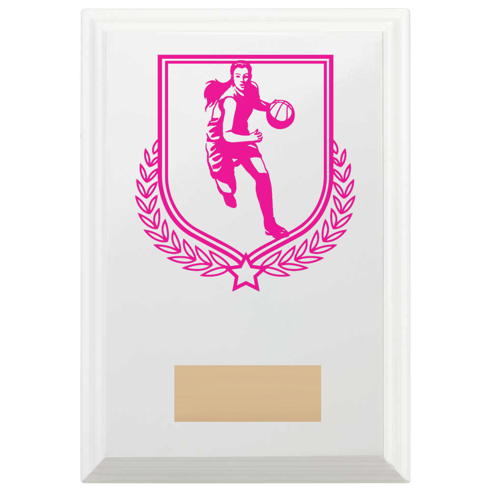 Basketball Reward Plaque In Arctic White