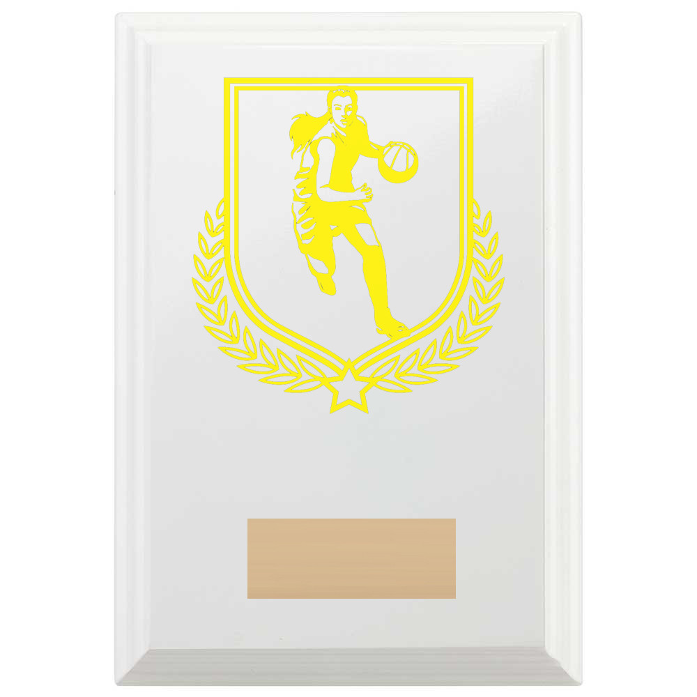 Basketball Reward Plaque In Arctic White