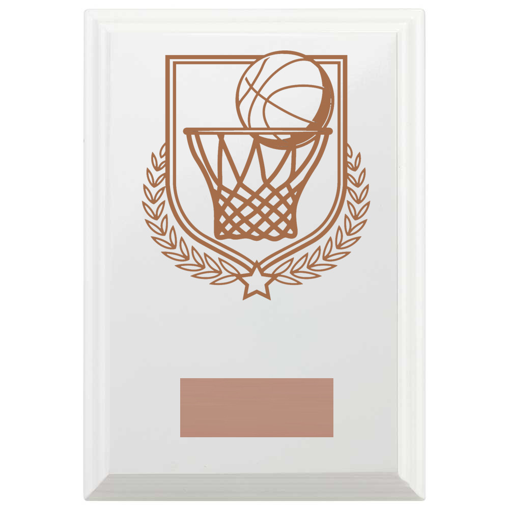 Basketball Reward Plaque In Arctic White