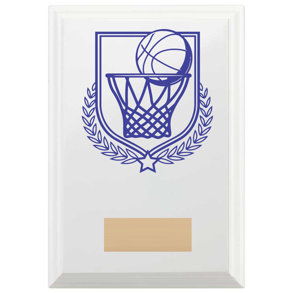 Basketball Reward Plaque In Arctic White