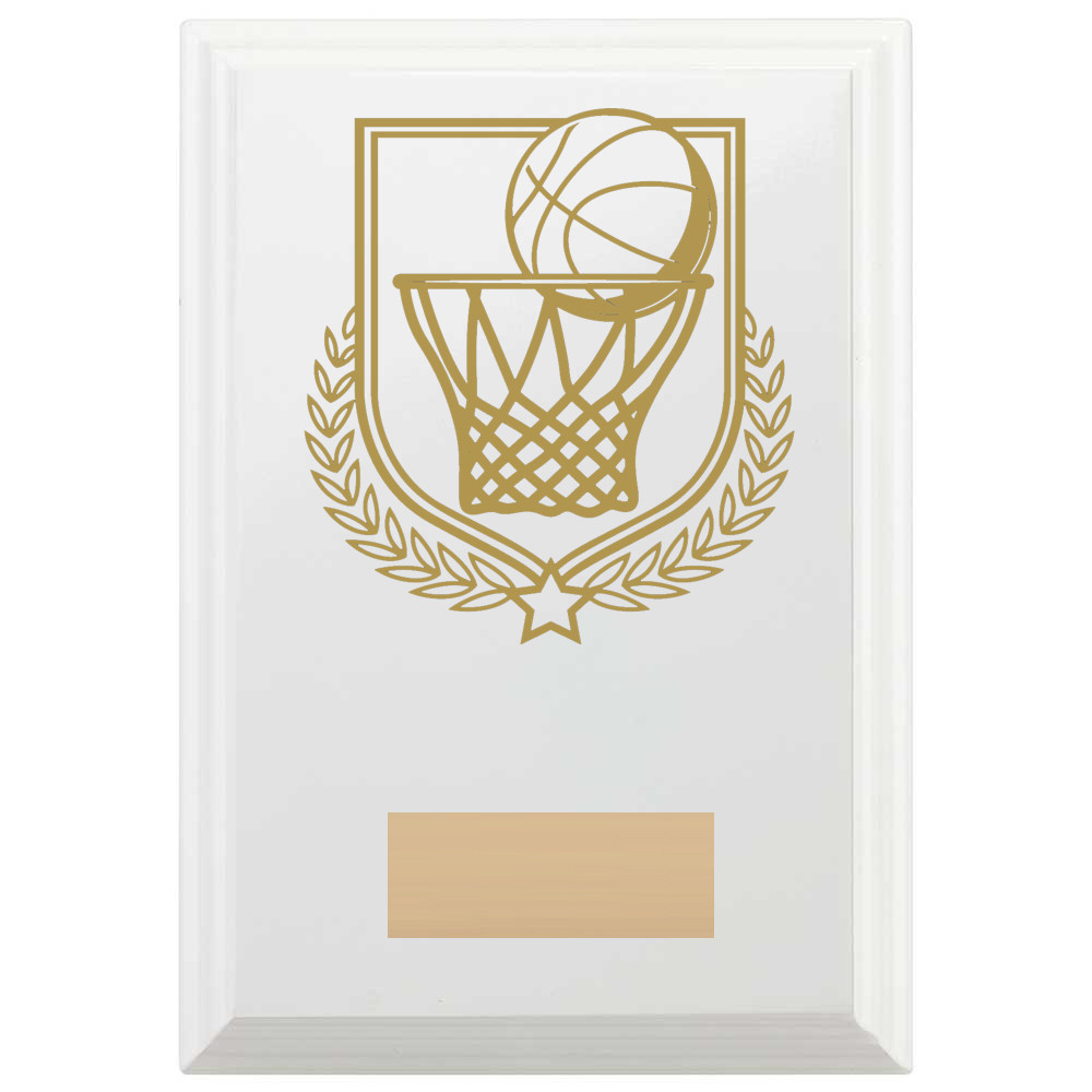 Basketball Reward Plaque In Arctic White