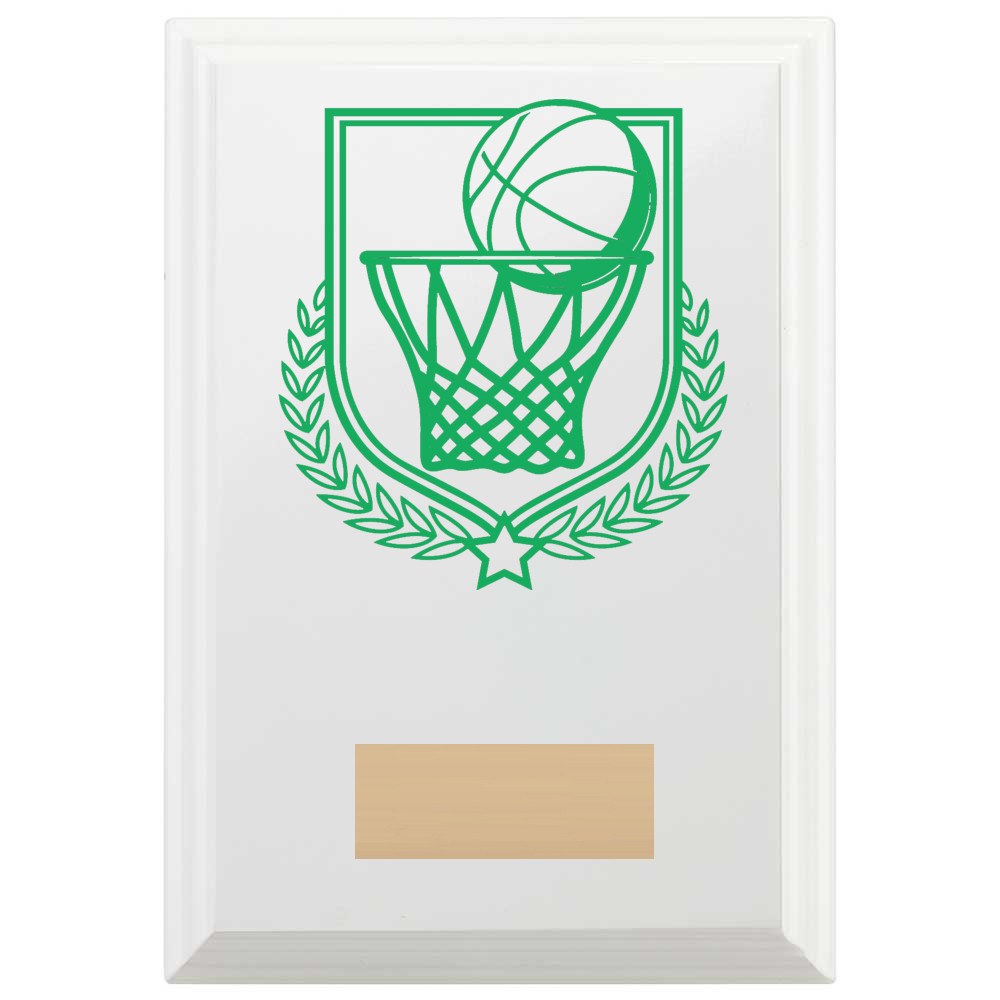 Basketball Reward Plaque In Arctic White