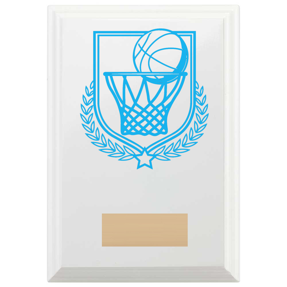 Basketball Reward Plaque In Arctic White