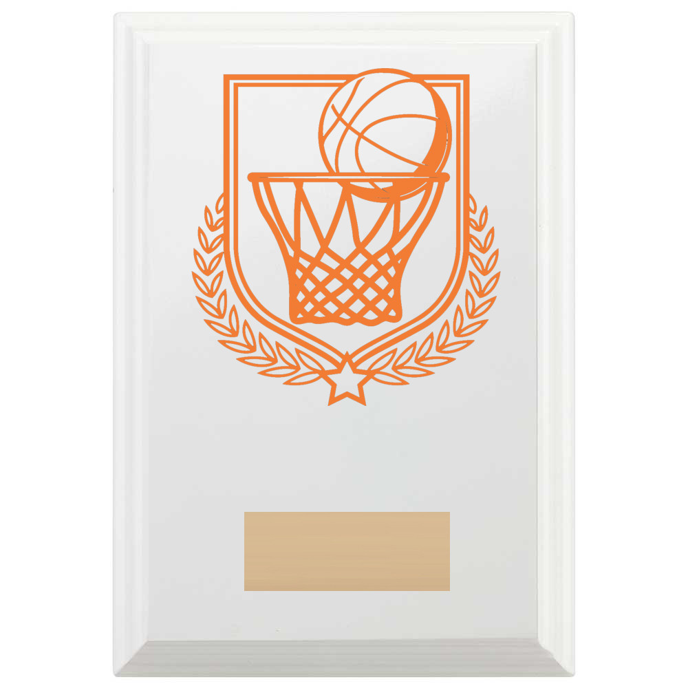 Basketball Reward Plaque In Arctic White