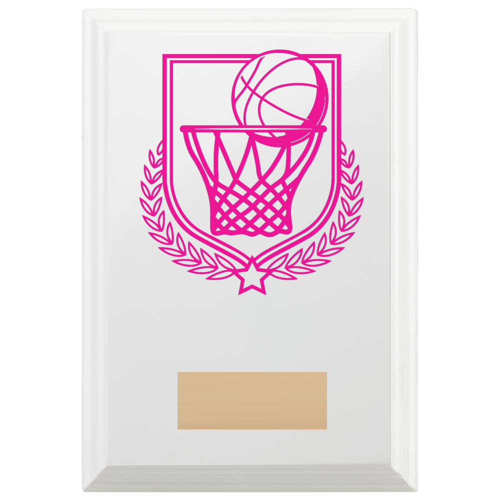 Basketball Reward Plaque In Arctic White