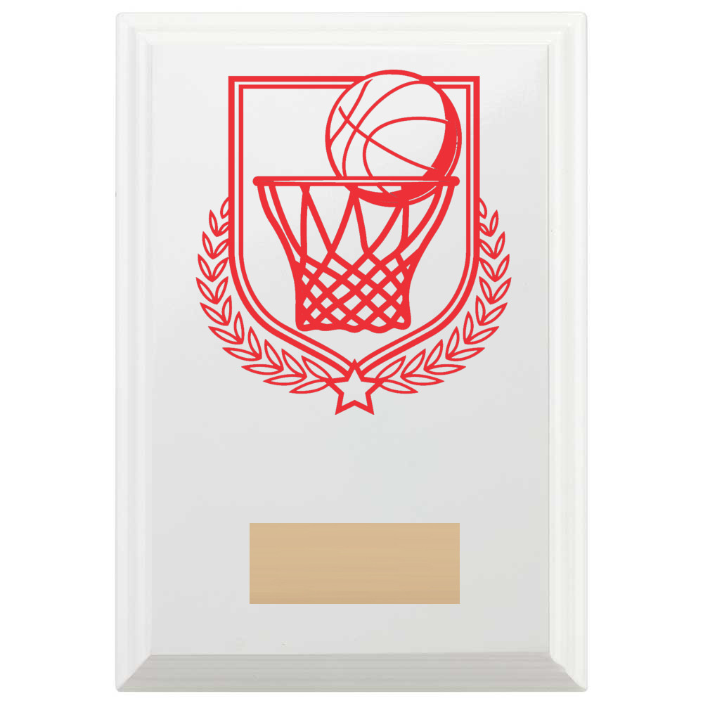 Basketball Reward Plaque In Arctic White