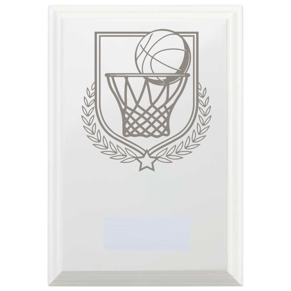 Basketball Reward Plaque In Arctic White