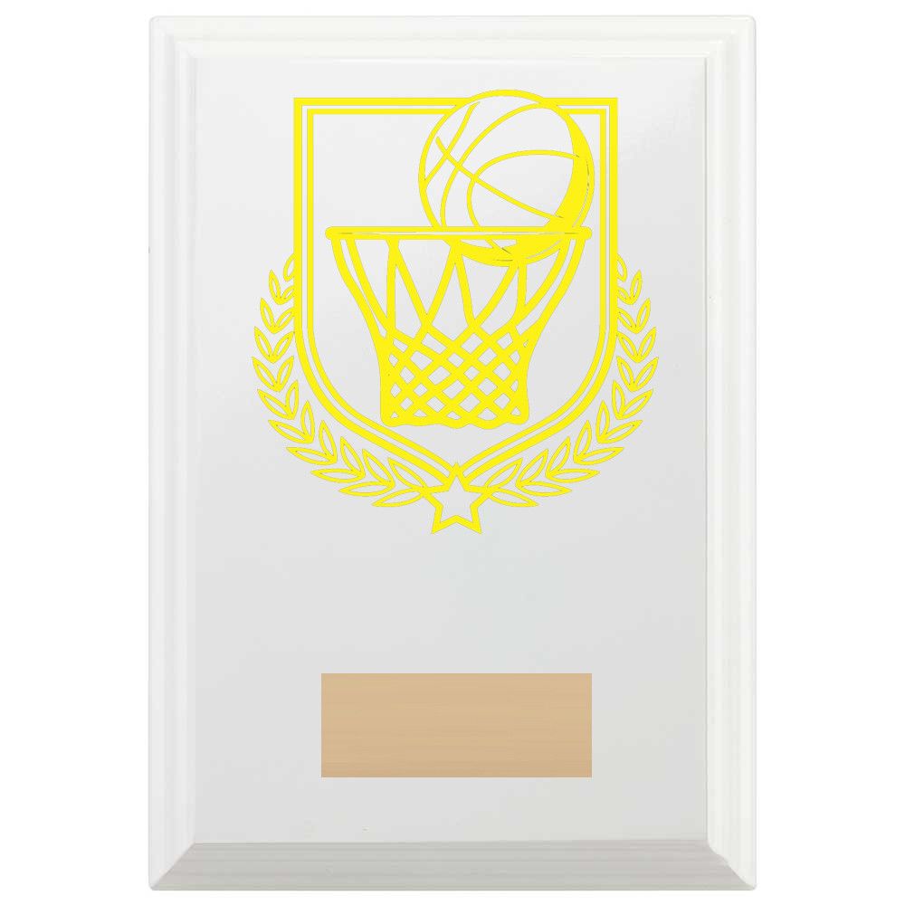 Basketball Reward Plaque In Arctic White