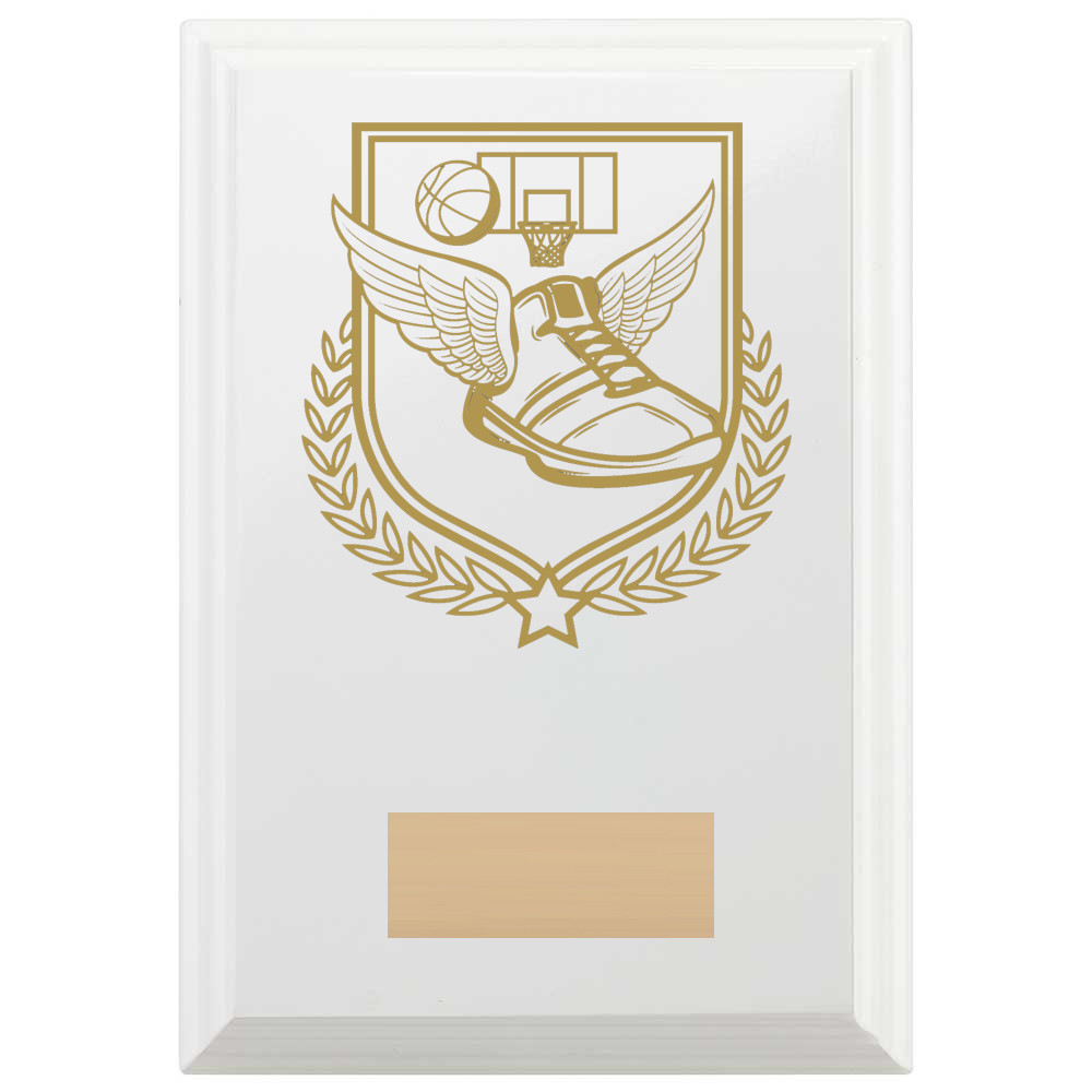 Basketball Reward Plaque In Arctic White