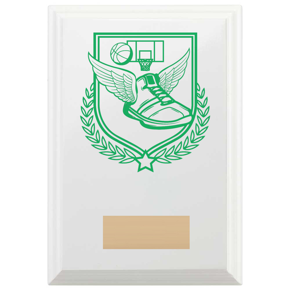 Basketball Reward Plaque In Arctic White