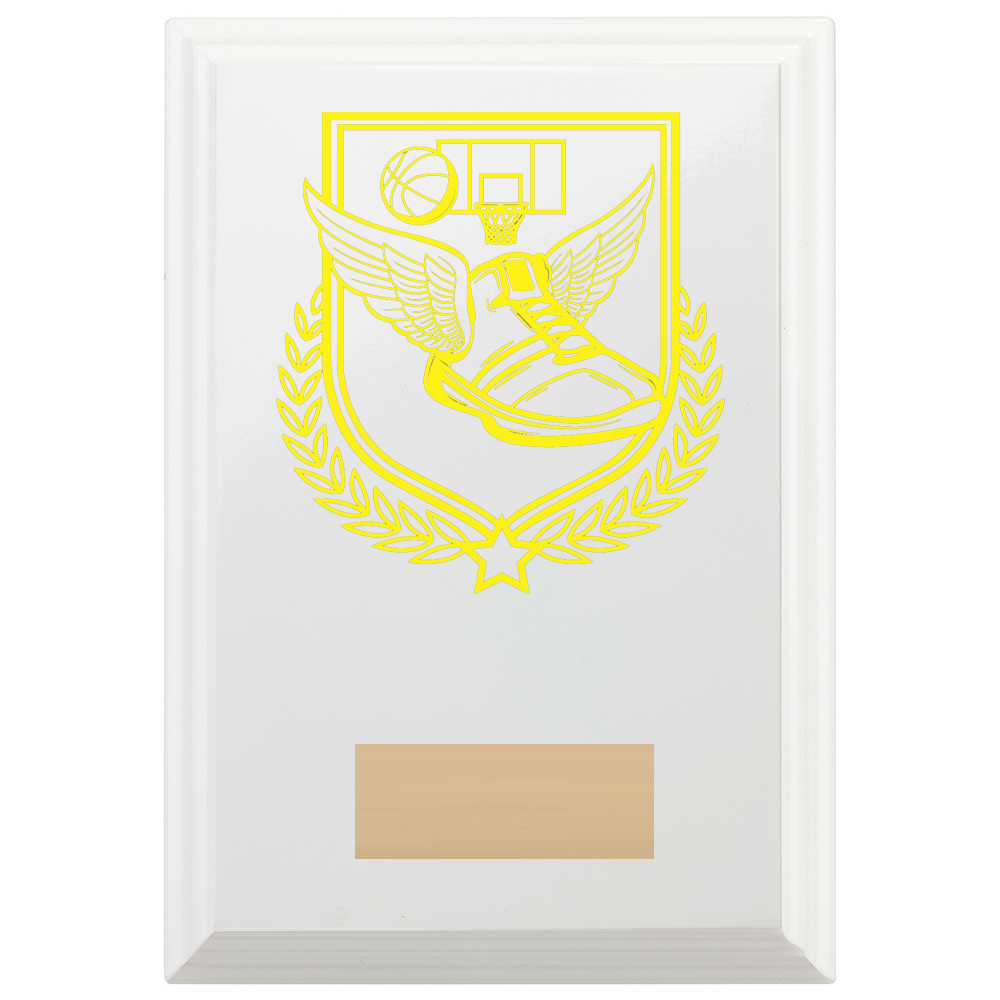 Basketball Reward Plaque In Arctic White