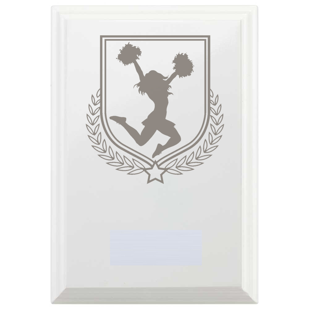 Cheerleading Reward Plaque In Arctic White