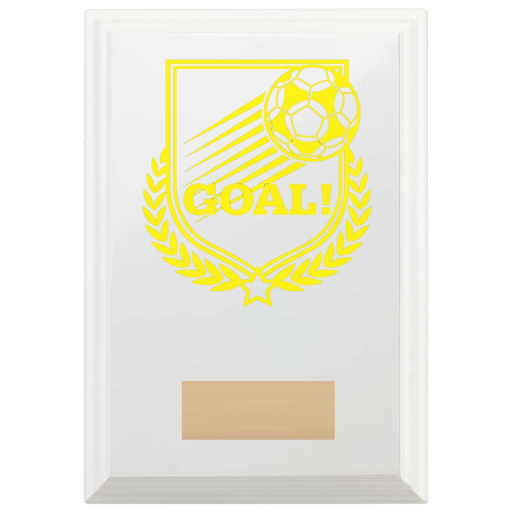 Football Goal Reward Plaque In Arctic White