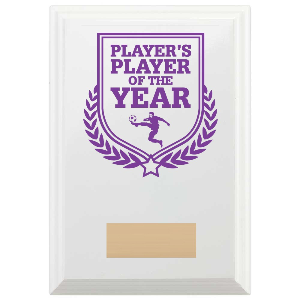 Football Player's Player of the Year Reward Plaque In Arctic White
