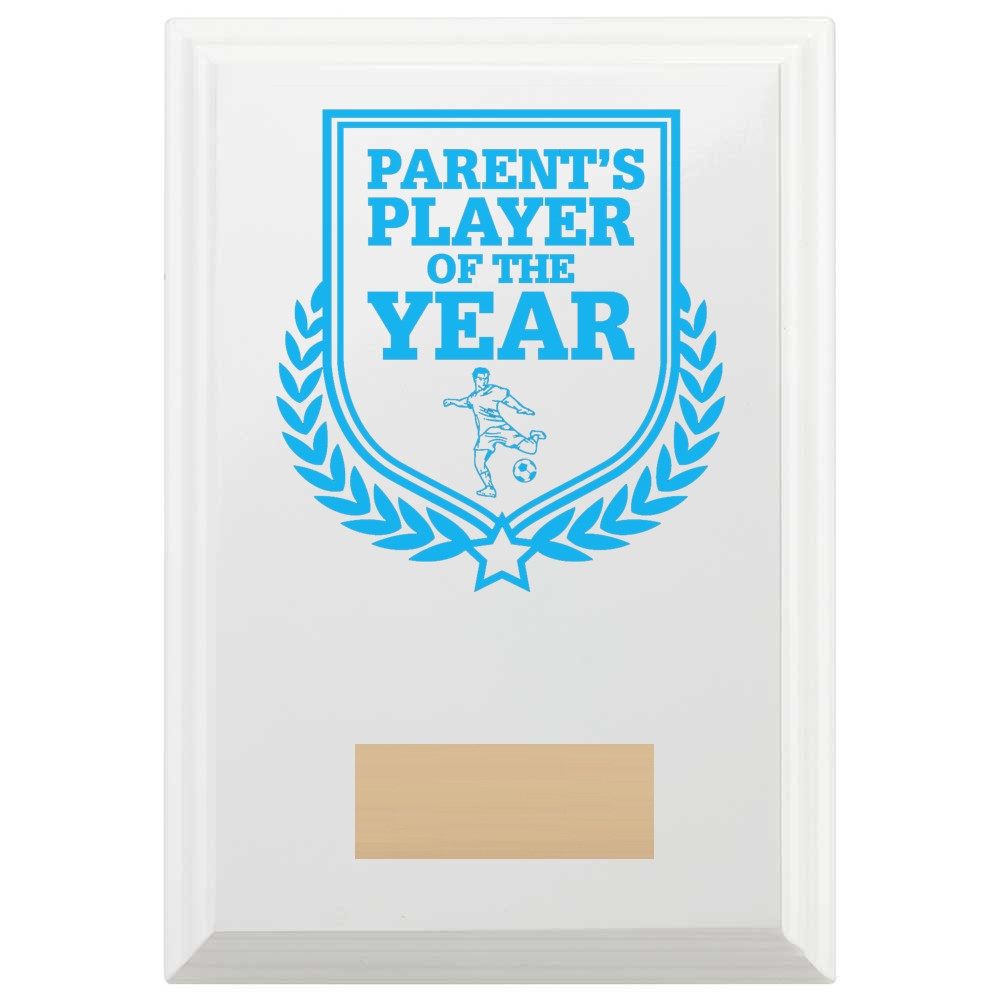 Football Parent's Player of the Year Reward Plaque In Arctic White