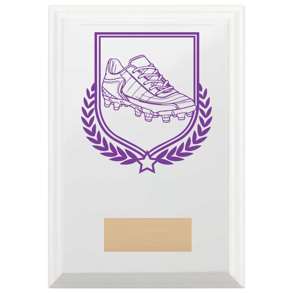 Football Boot Reward Plaque In Arctic White