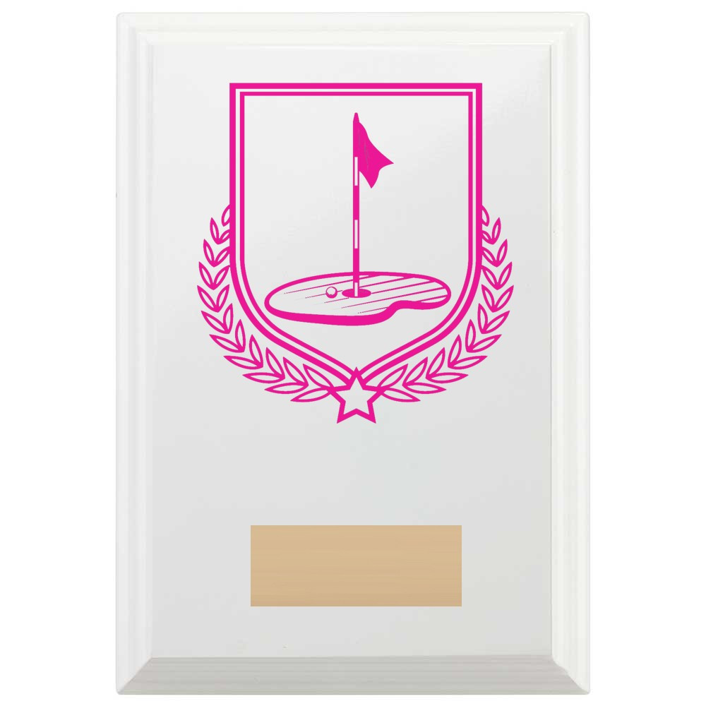 Golf Reward Plaque In Arctic White