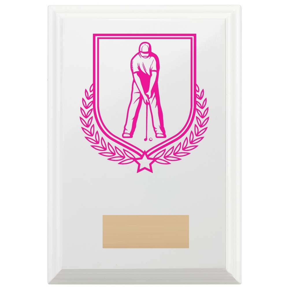 Golf Reward Plaque In Arctic White