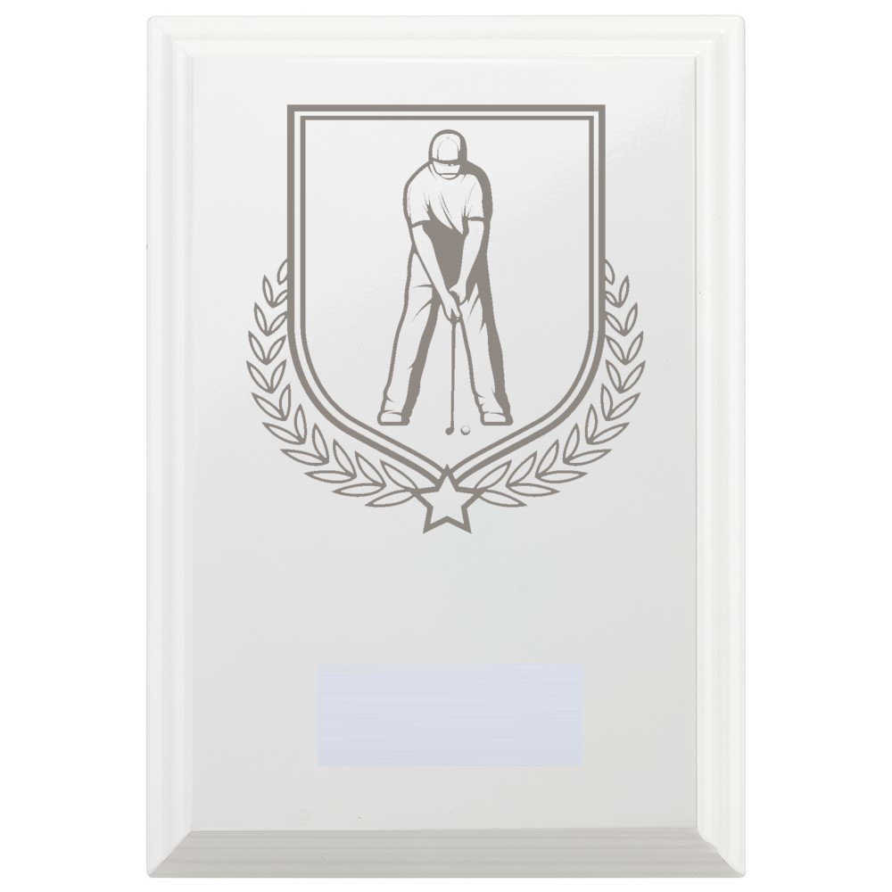 Golf Reward Plaque In Arctic White