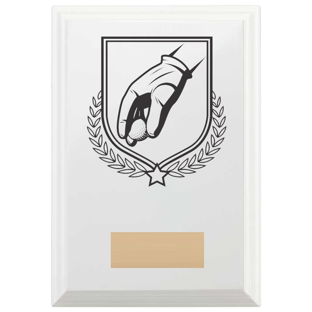 Golf Glove Reward Plaque In Arctic White