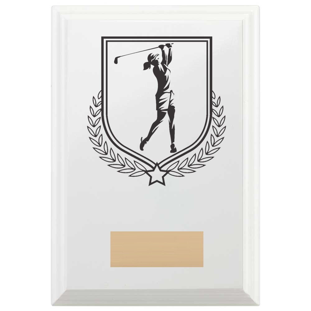 Golf Reward Plaque In Arctic White
