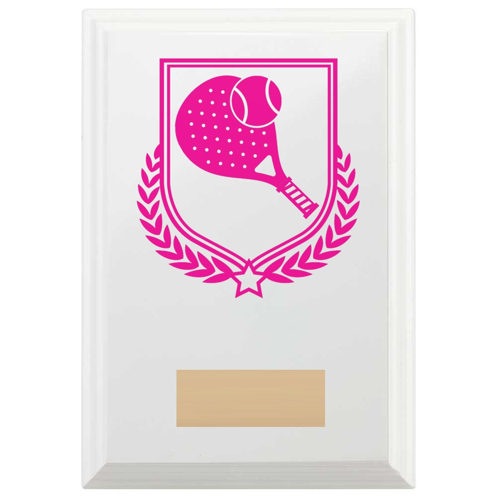 Padel Tennis Reward Plaque In Arctic White