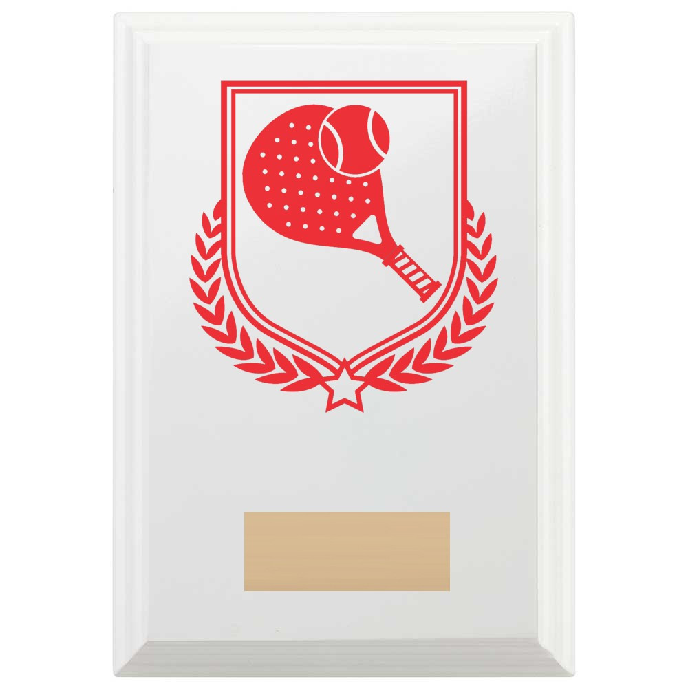 Padel Tennis Reward Plaque In Arctic White