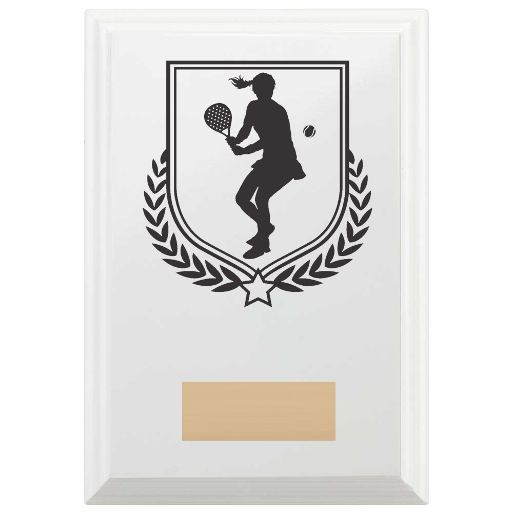 Padel Tennis Reward Plaque In Arctic White
