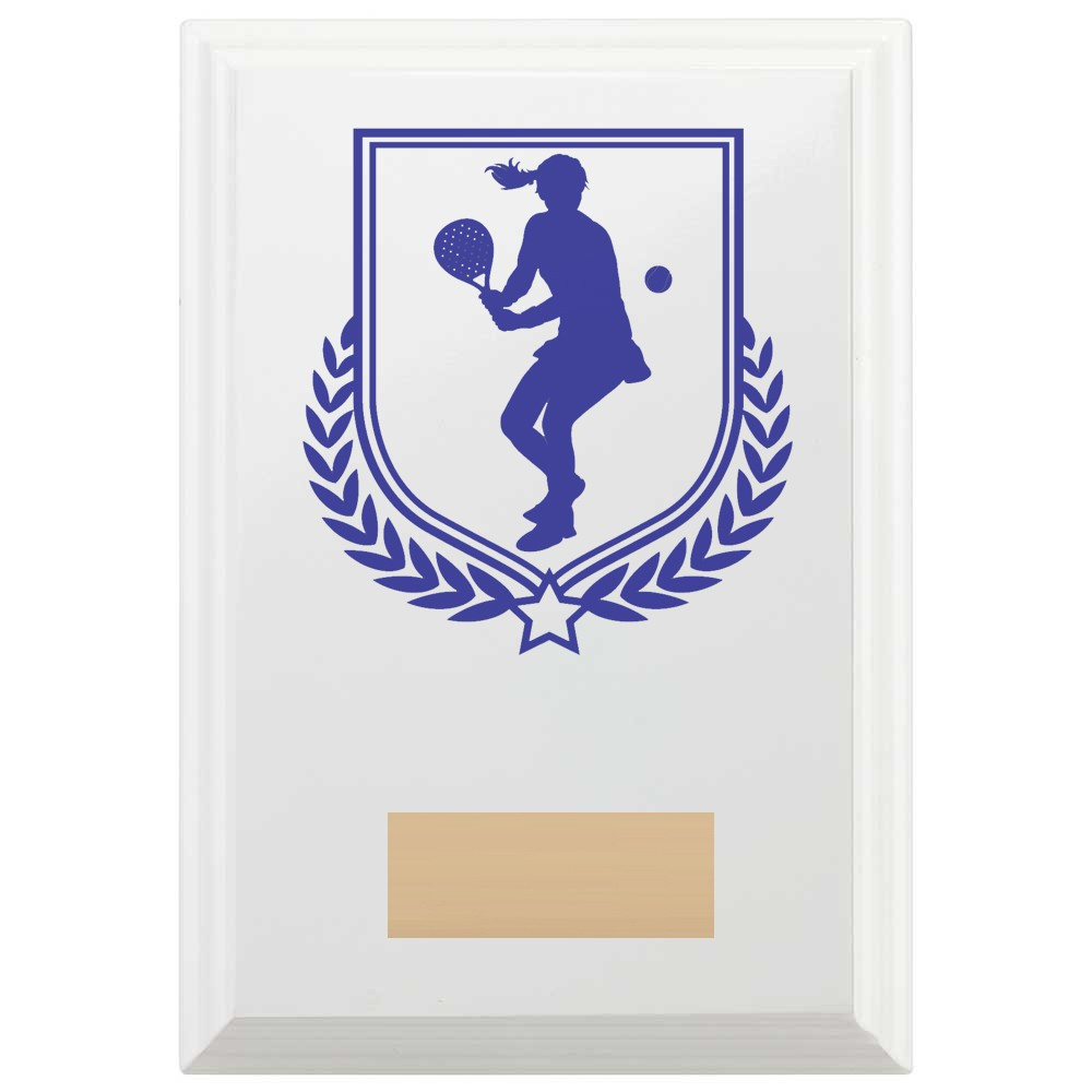 Padel Tennis Reward Plaque In Arctic White