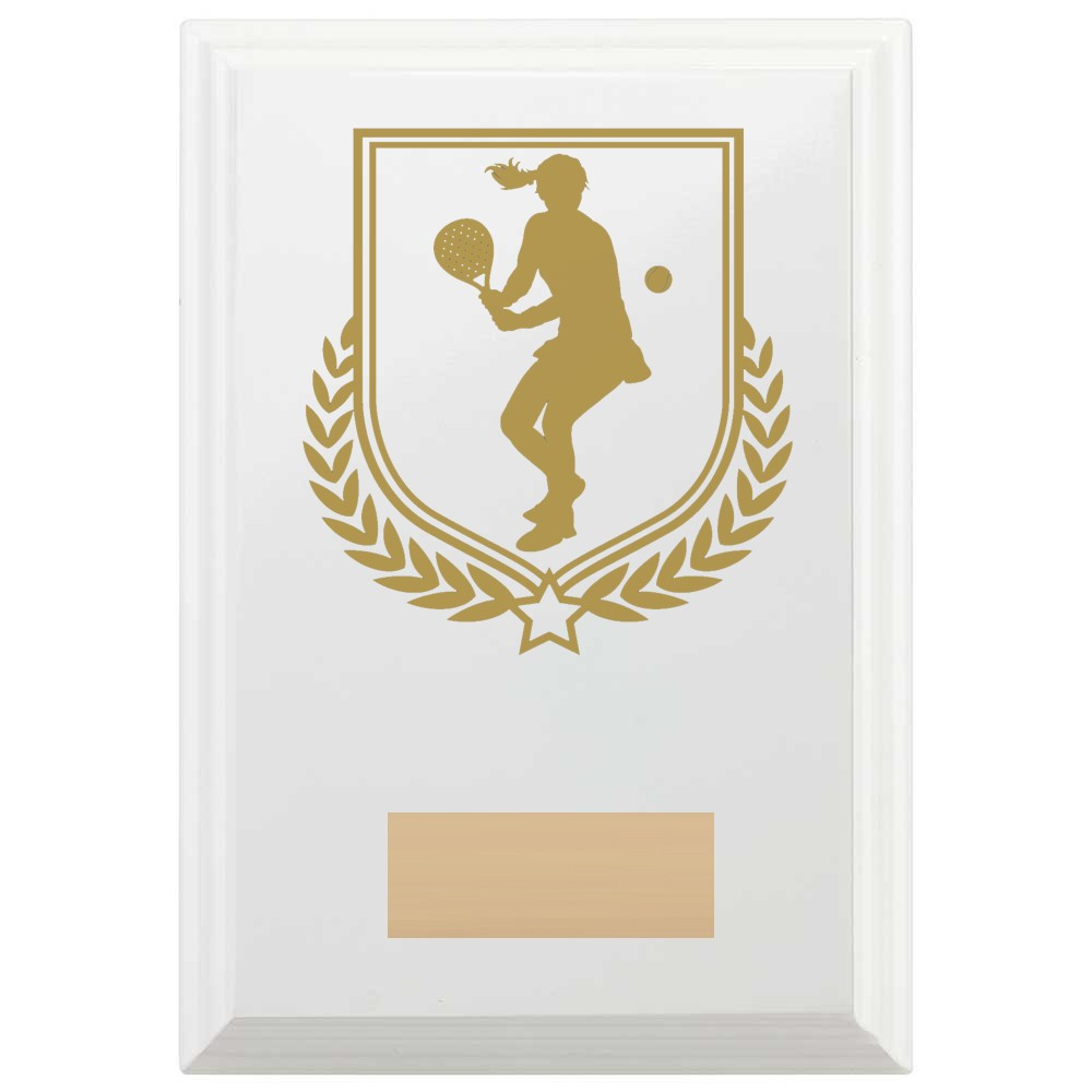 Padel Tennis Reward Plaque In Arctic White