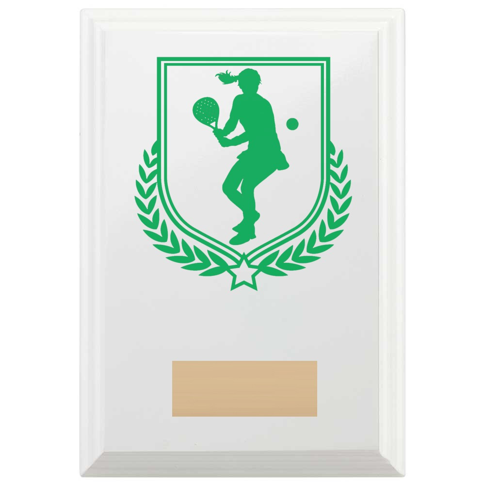 Padel Tennis Reward Plaque In Arctic White