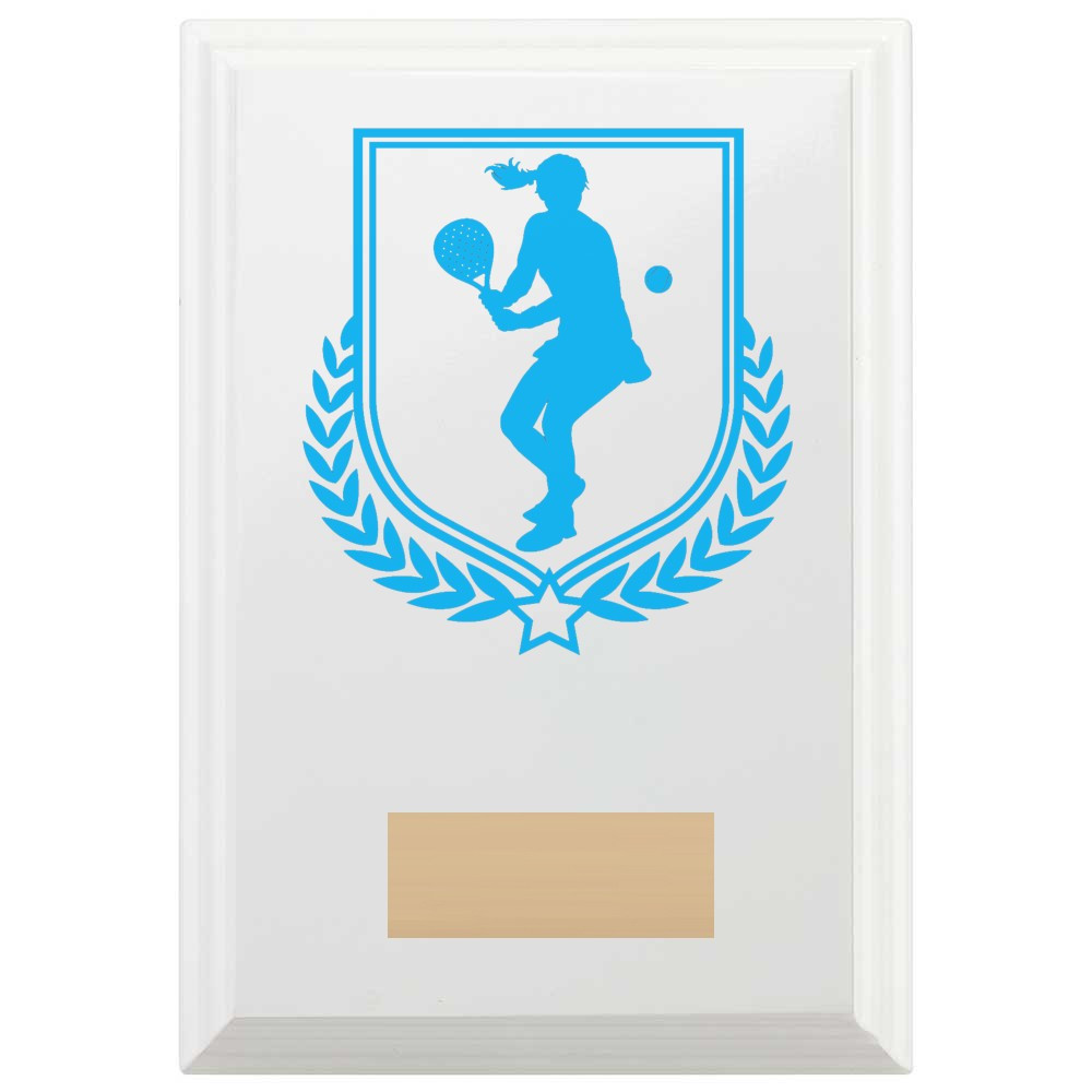 Padel Tennis Reward Plaque In Arctic White