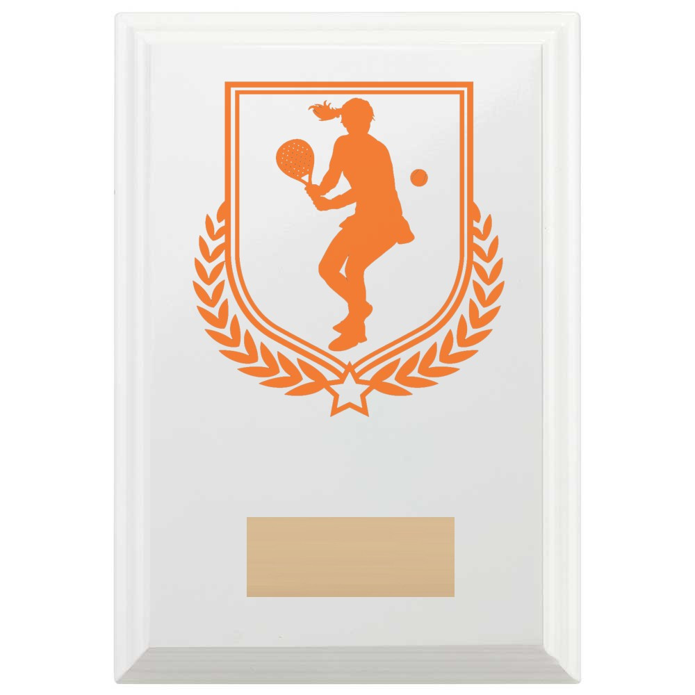 Padel Tennis Reward Plaque In Arctic White