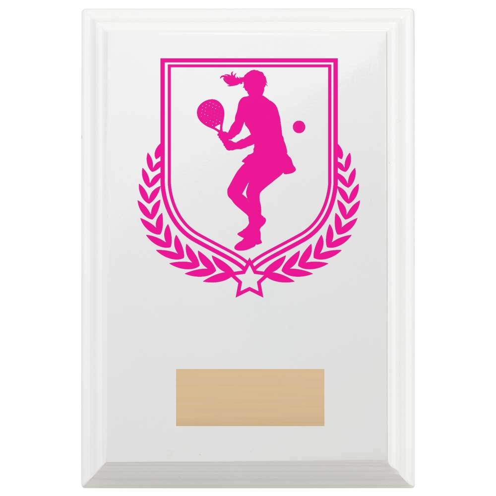 Padel Tennis Reward Plaque In Arctic White