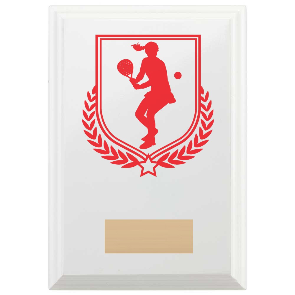 Padel Tennis Reward Plaque In Arctic White