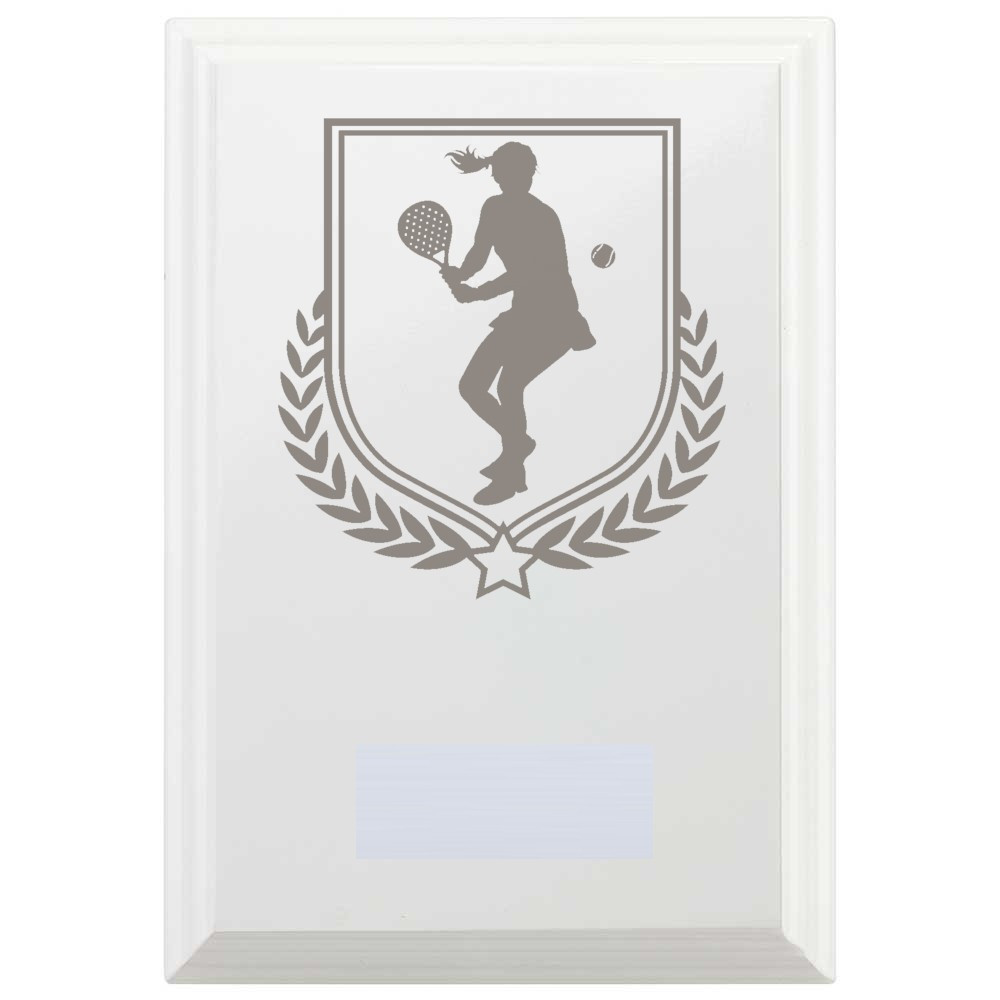 Padel Tennis Reward Plaque In Arctic White