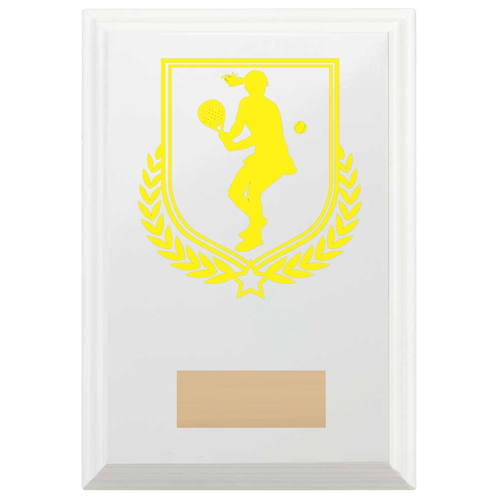 Padel Tennis Reward Plaque In Arctic White