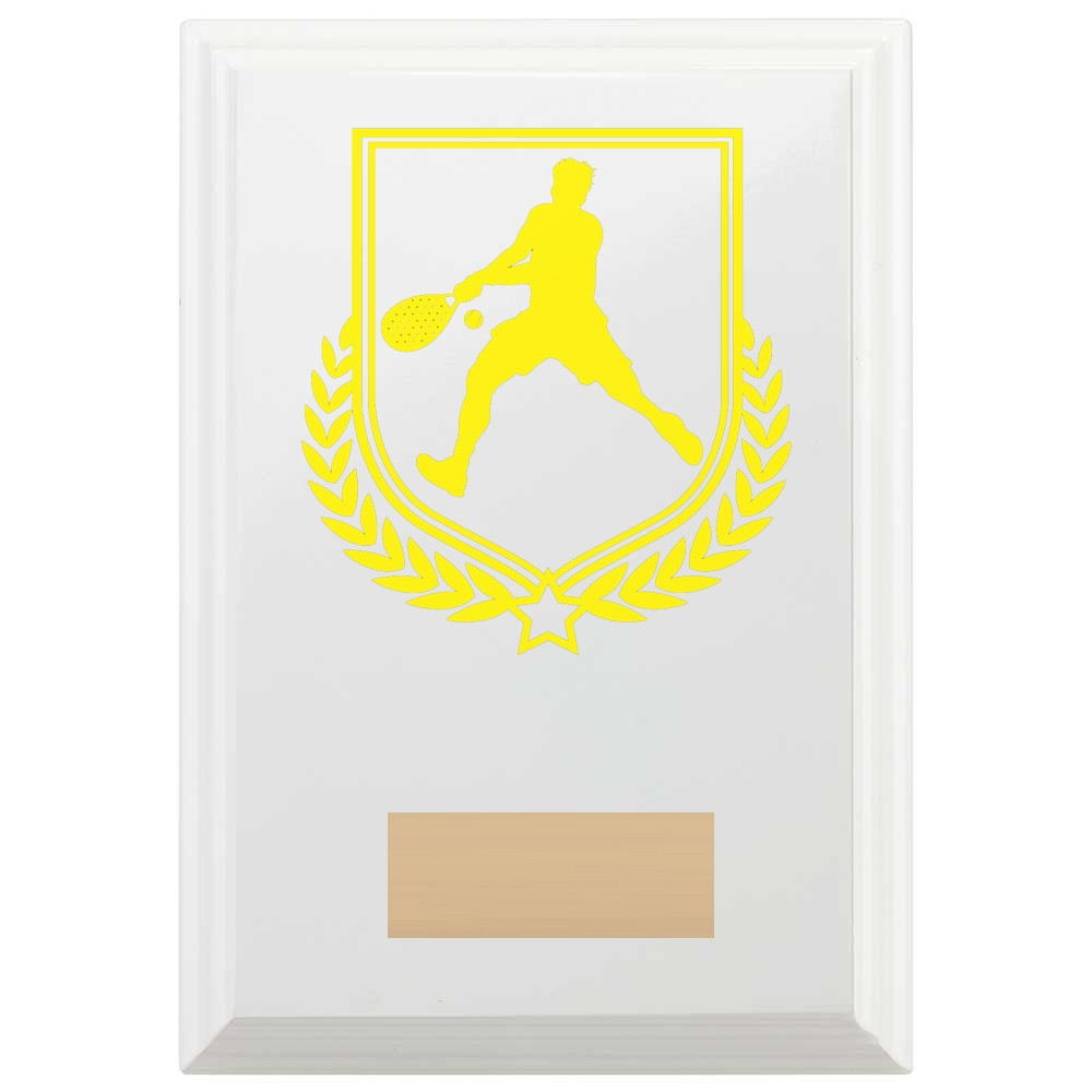 Padel Tennis Reward Plaque In Arctic White