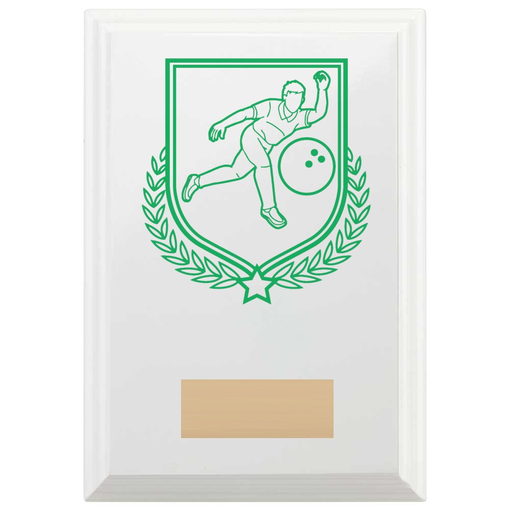 Ten Pin Bowling Reward Plaque In Arctic White