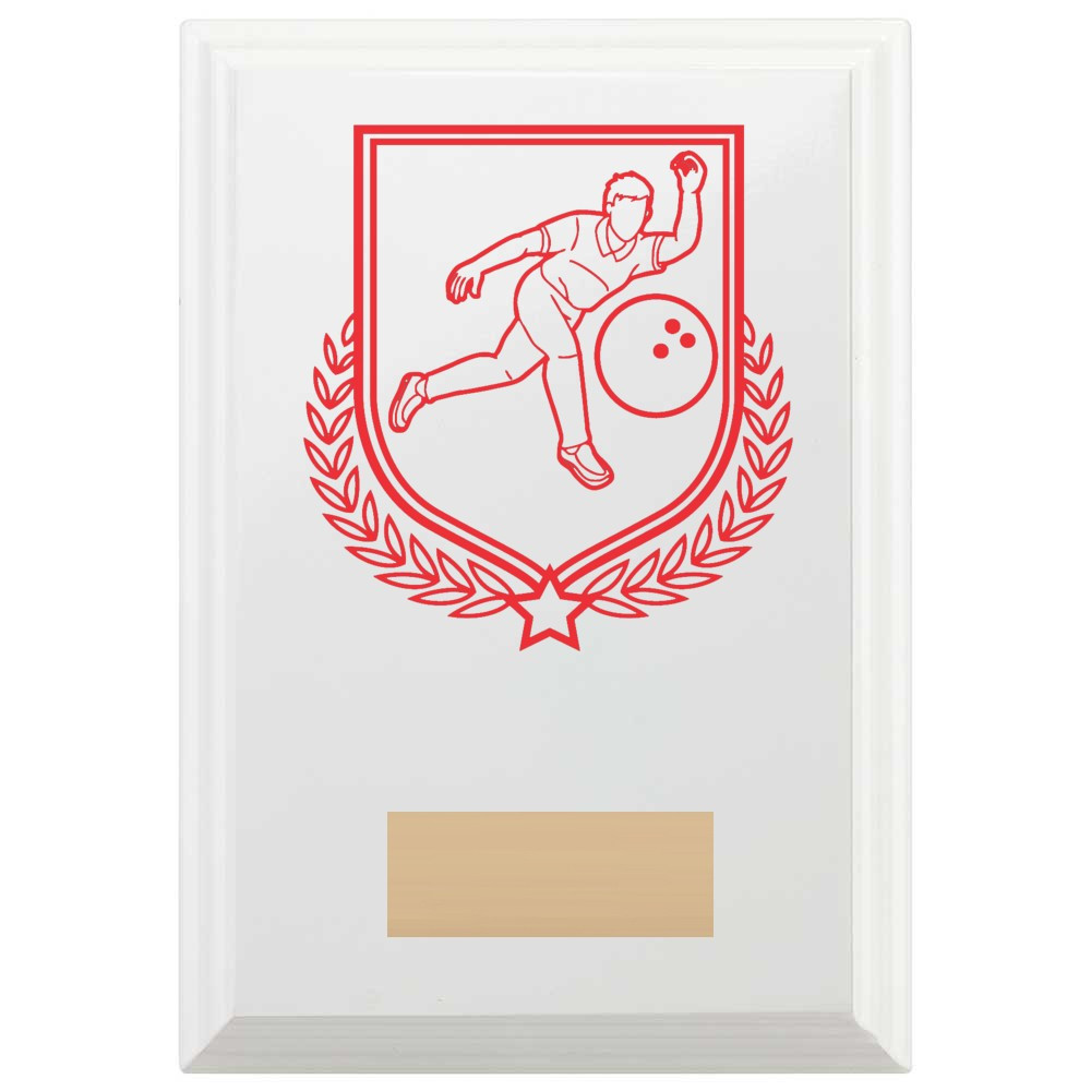 Ten Pin Bowling Reward Plaque In Arctic White